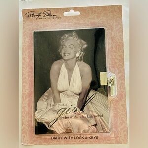 Marilyn Monroe White and Black Journal with lock and key